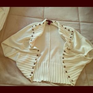 WHBM Studded detail short  sleeve sweater shrug